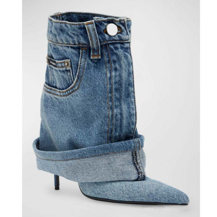 Femme Denim Højhælede Ankelsko Stilla