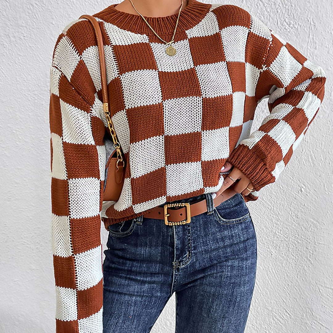 Dame trendy ternet mønster pullover Stilla
