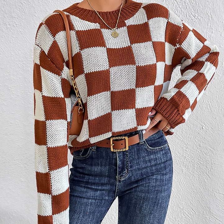 Dame trendy ternet mønster pullover Stilla