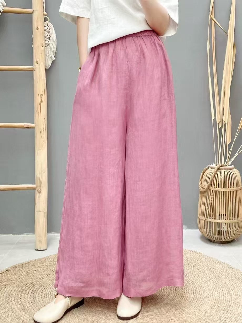 Dame Flydende Brede Linned Culottes Stilla