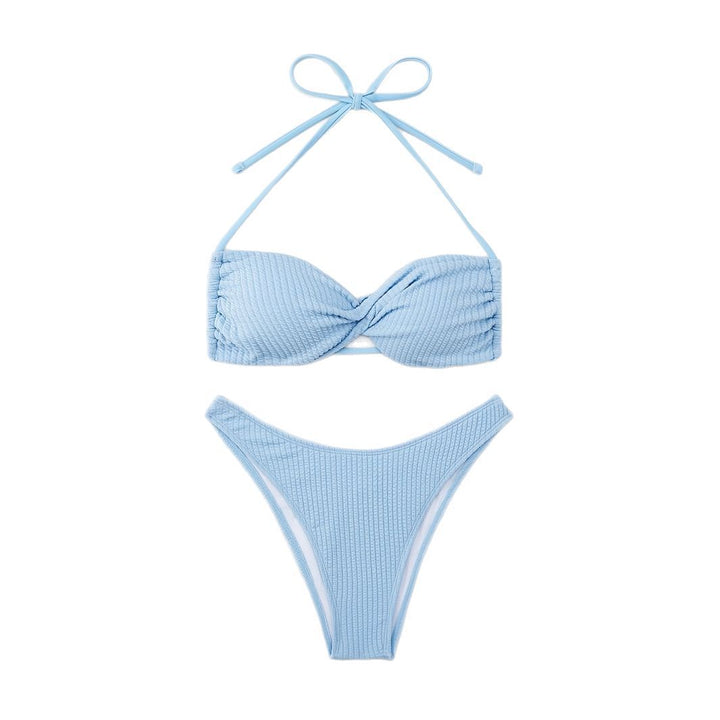 Dame bandeau-bikini med struktureret overflade Skovae
