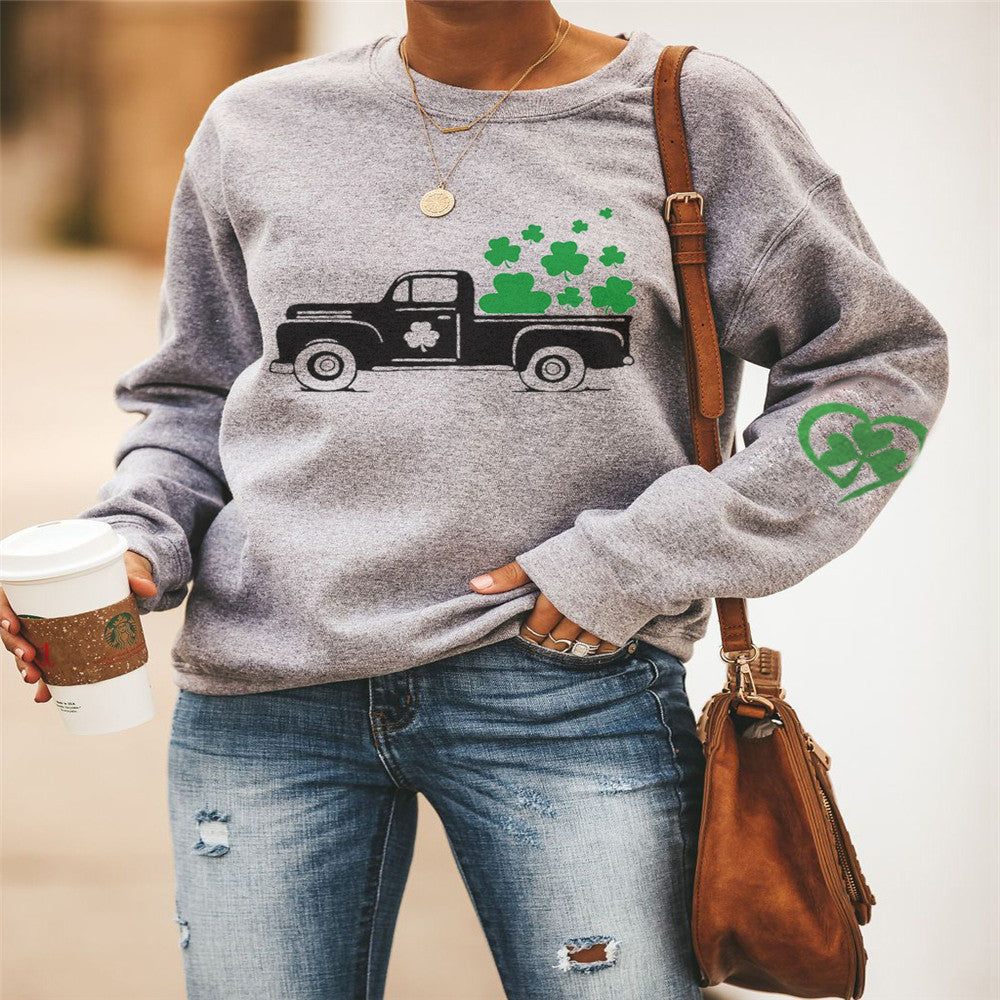 Damer afslappet sweatshirt med eksklusivt kløverblad-design Stilla