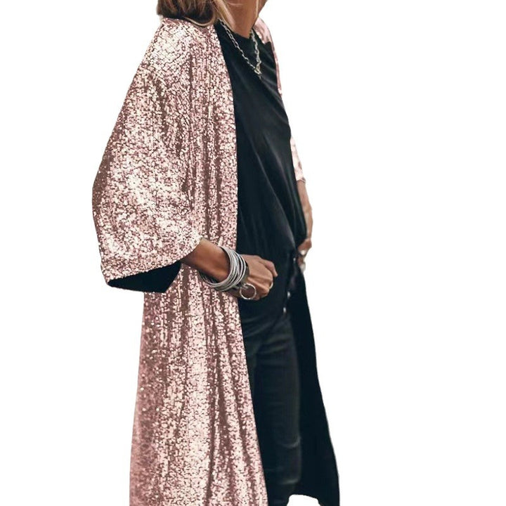 Dame glitrende Kimono-style overtræk med brede ærmer Stilla