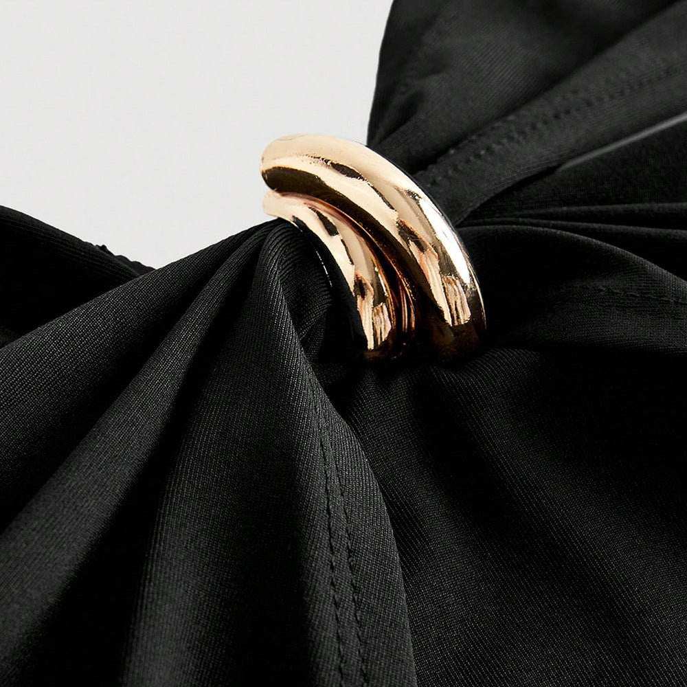 Dame Cropped Top med sofistikeret indpakningsdesign og dekorative stropper Stilla
