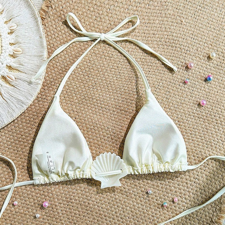 Dame Triangel-Bikini med Musling-Detail Skovae