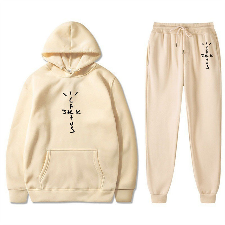 Dame Hoodie og Joggingbukser Sæt med Kreativ Bogstaver Skovae