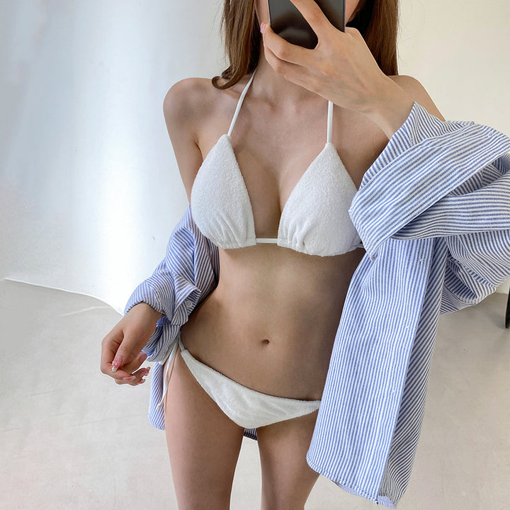 Dame Triangel-bikini med elastiske flæsedetaljer og justerbare stropper Stilla