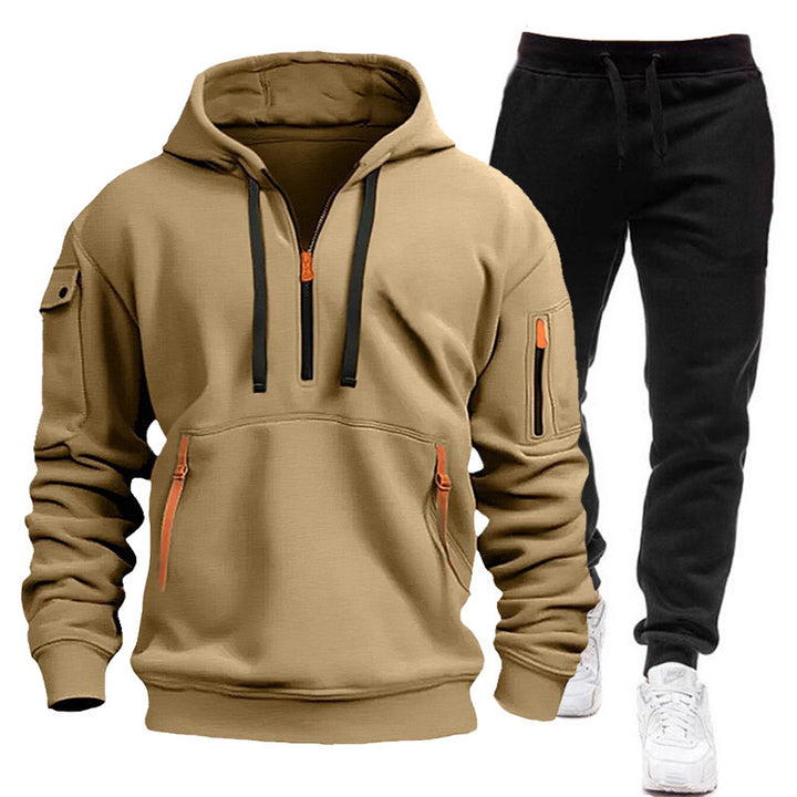 Kvinders funktionelle hætte sweatshirt med praktiske lynlåslommer Skovae