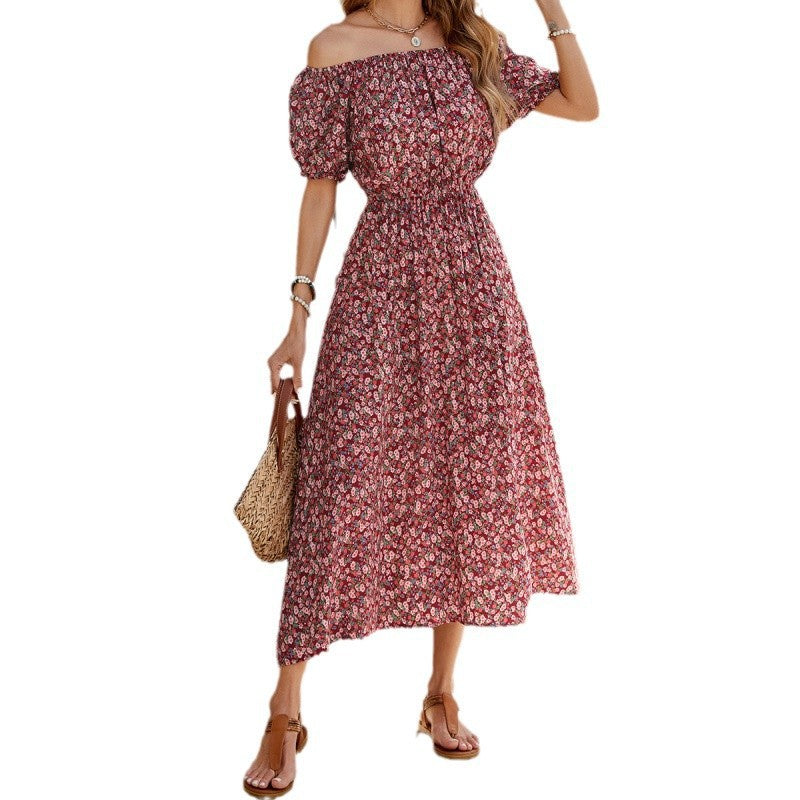 Femme Off-Shoulder Floral Maxi Kjole Stilla
