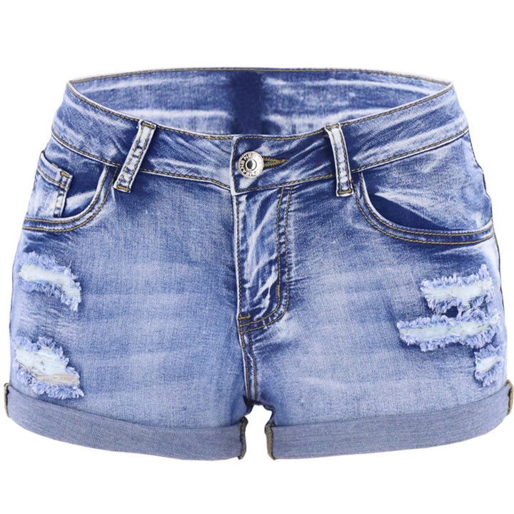 Dame Mode Jeans Shorts med frynset afslutninger og udfransede detaljer Stilla