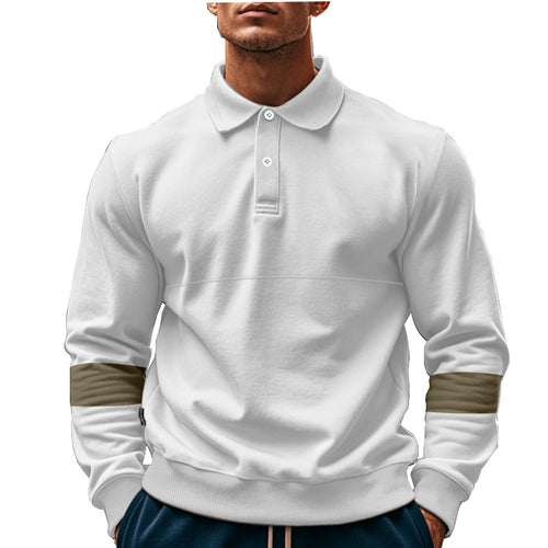 Herrer sporty sweater med strukturerede ærmer og klassisk krave Stilla