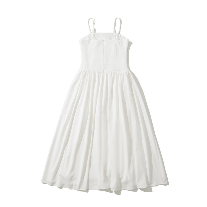Dame Elegant Draperet Maxi Kjole med justerbare stropper Stilla