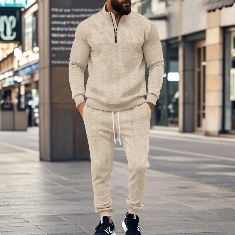 Herrer Strik-Joggingdragt med moderne design og praktisk lynlås Stilla
