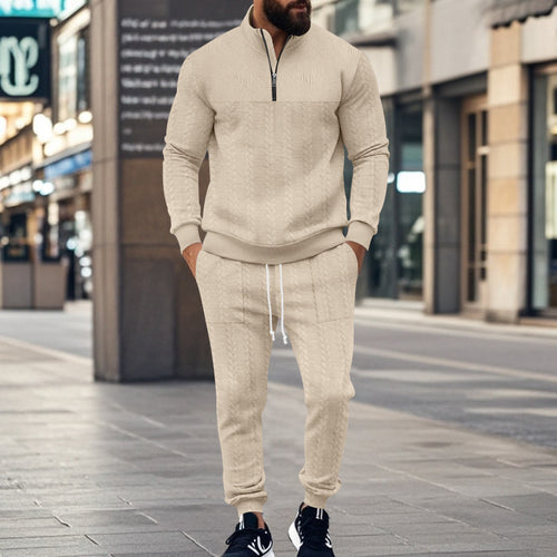 Herrer Strik-Joggingdragt med moderne design og praktisk lynlås Stilla