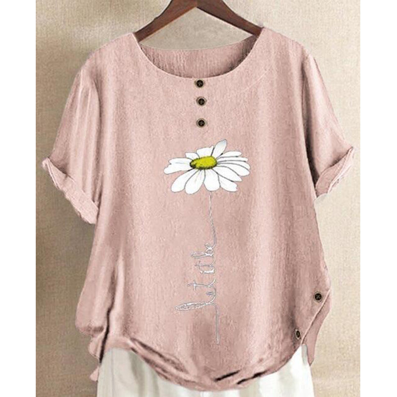 Dame Fritid broderet T-shirt Stilla