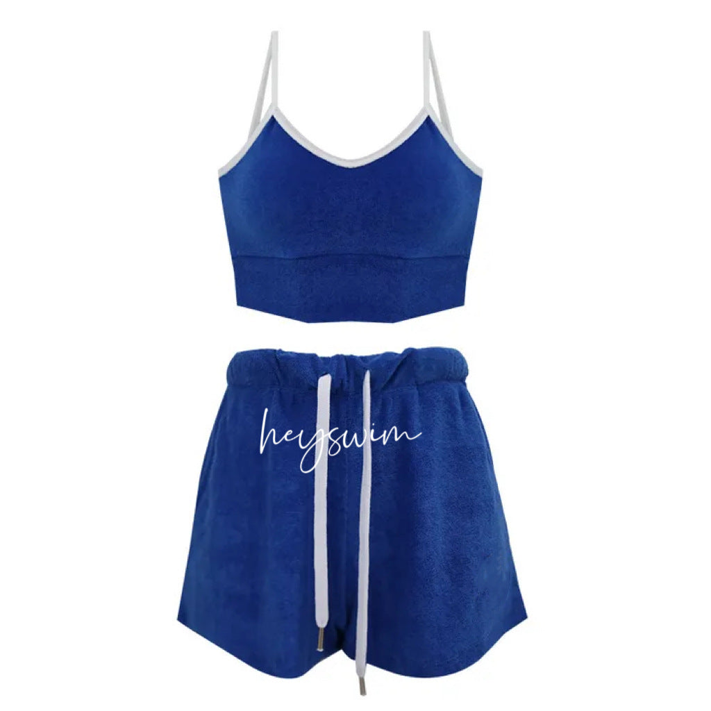 Femme Sporty Kort skåret Tank- og Shorts-sæt Stilla