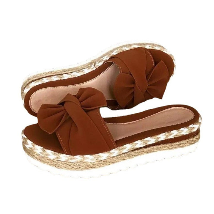 Dame Mode Wedge-sandaler med elegant sløjfe-design og høj sål Stilla