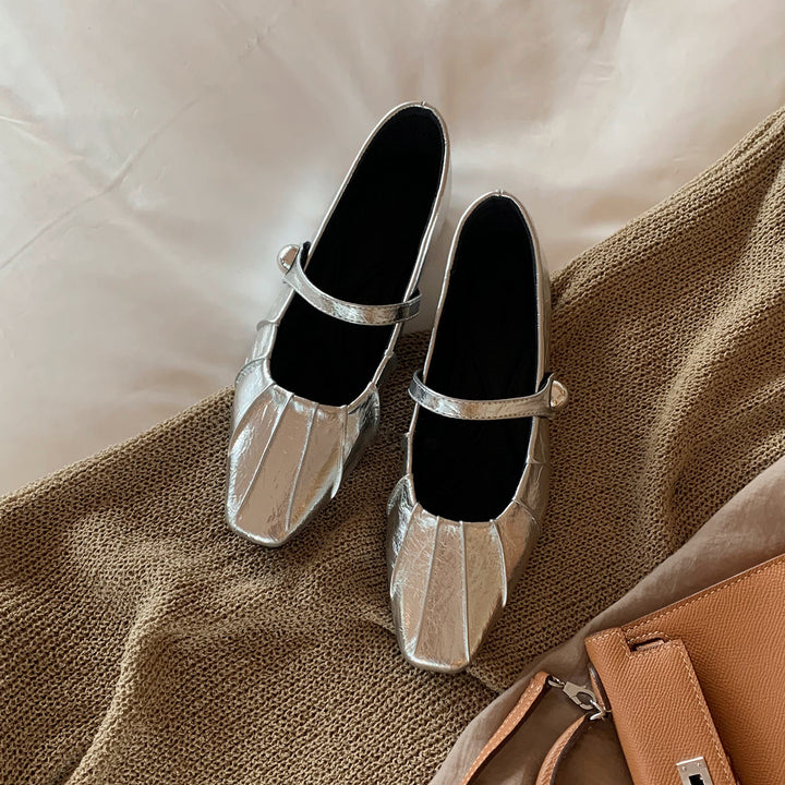 Damer Elegante Mary Jane Ballerinas med Dekorativ Rem Stilla