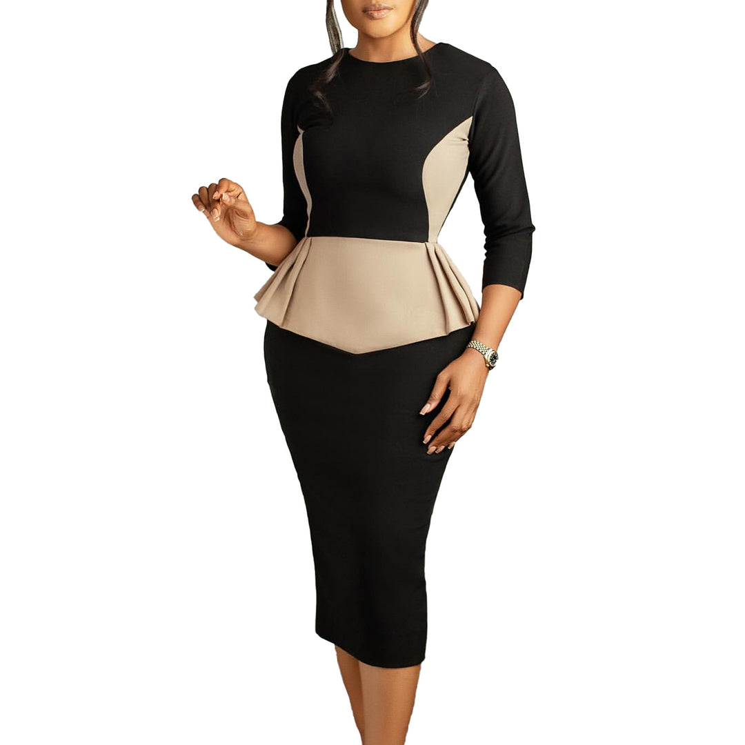 Damekjole med peplum-design og figursyet overdel Stilla