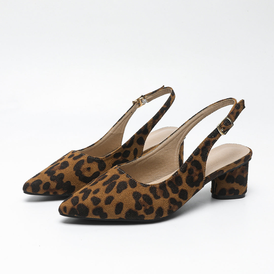Dame Slingback Pumps med leopardmønster Stilla