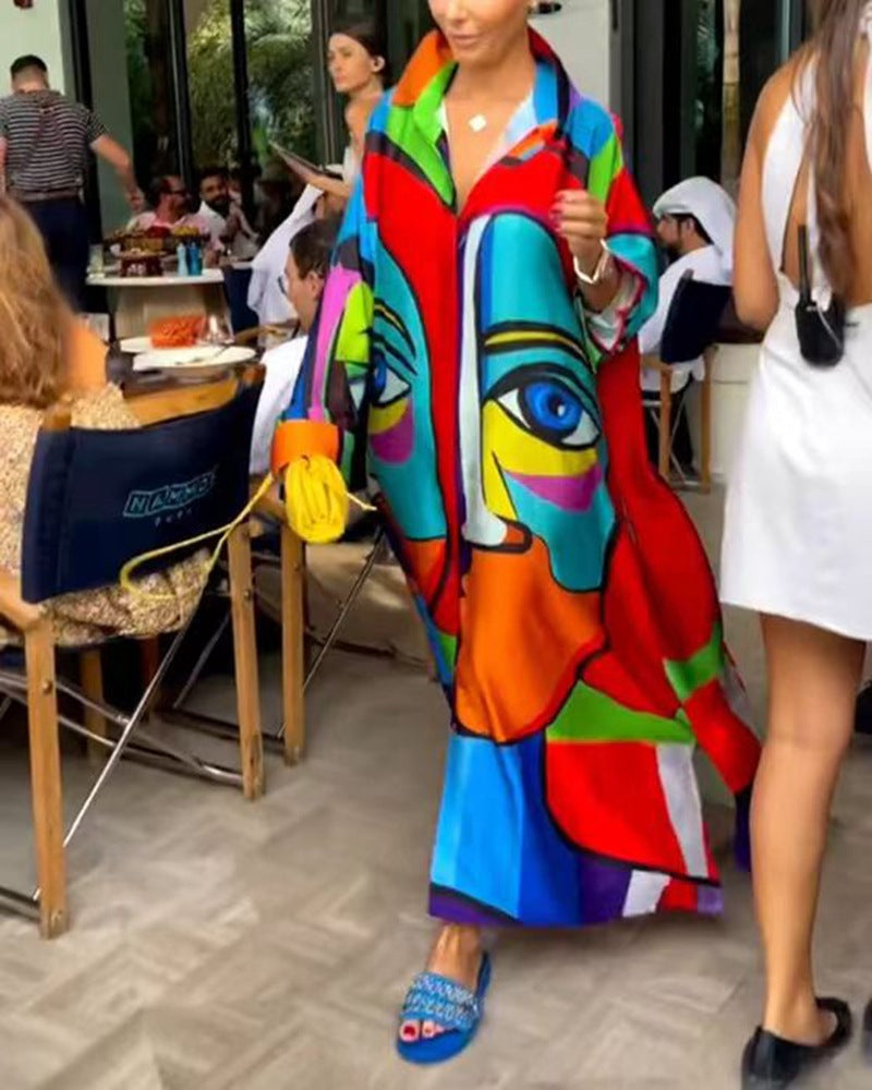 Dame kreativ Kimono med farverigt mønster Stilla
