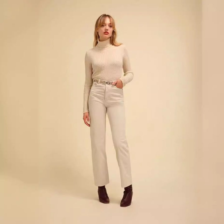 Dame Løst skåret Cordbukser med høj talje og modeshow detaljer Stilla