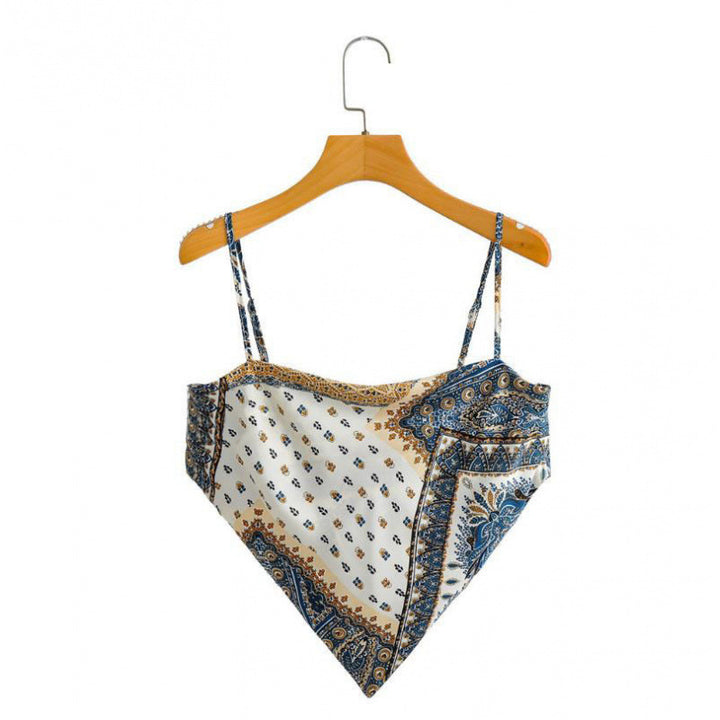 Femme Artistic Bandana Stil Crop Top Stilla