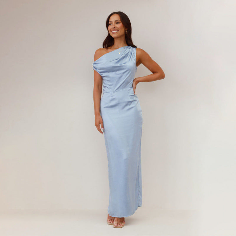 Femme Elegante En-skulder Aftenkjole Stilla