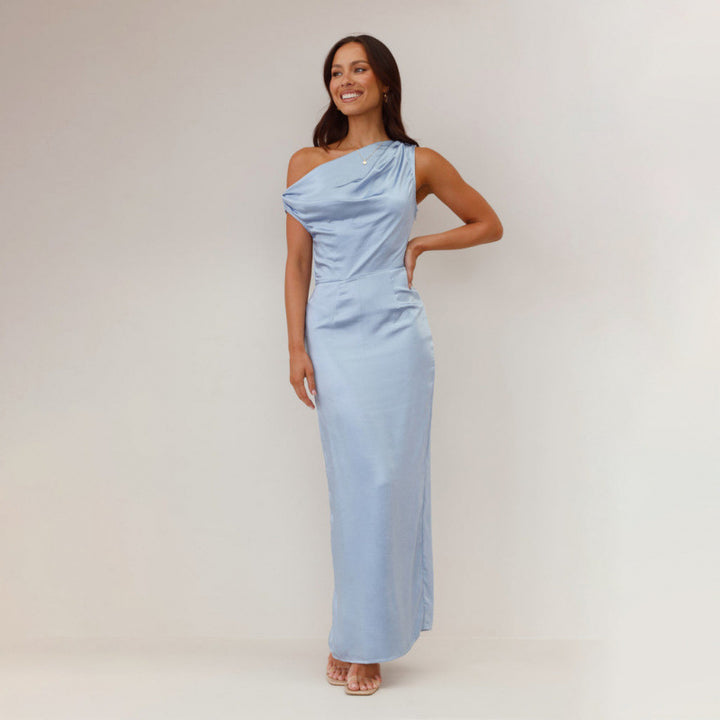 Femme Elegante En-skulder Aftenkjole Stilla