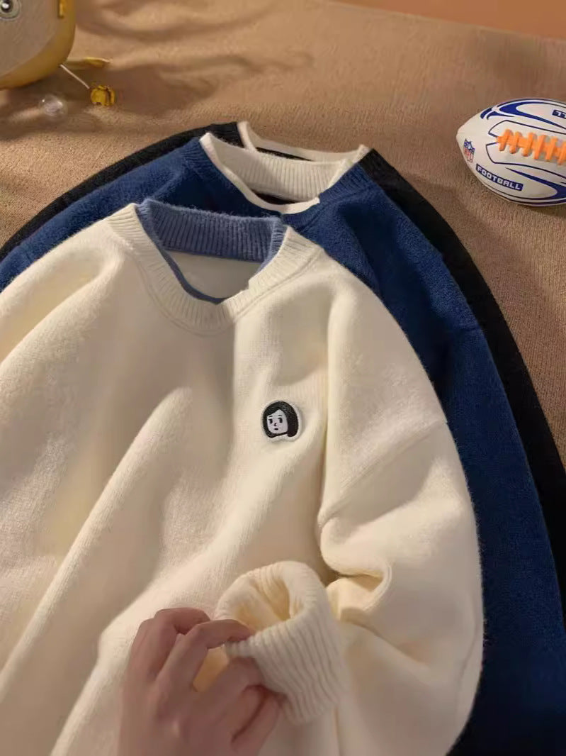 Dame afslappet sweater med specielle kontrastdetaljer Stilla