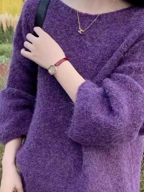 Kvinder Fluffy Strik Sweater med Loose Fit Stilla