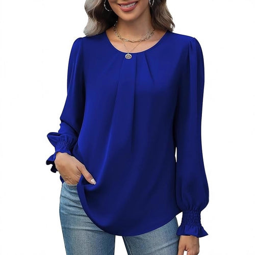 Damer elegant bluse med puffærmer Stilla