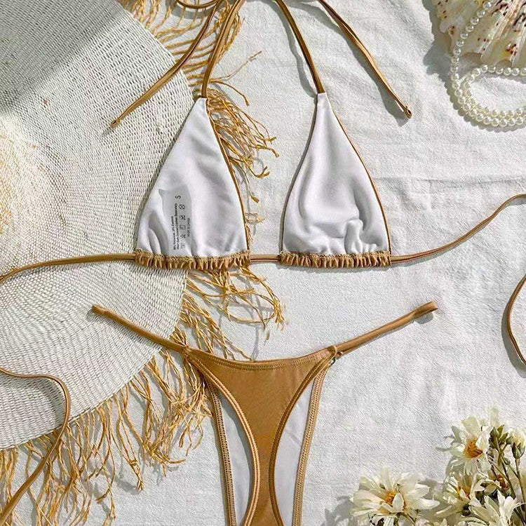 Dame trianglet bikini med justerbart bære-system og udsøgte ruffle-detaljer Skovae