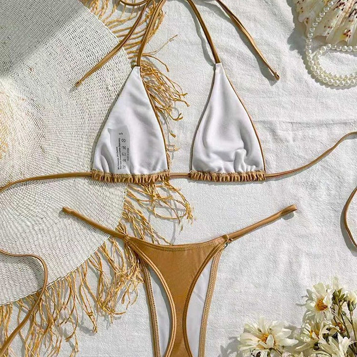 Dame trianglet bikini med justerbart bære-system og udsøgte ruffle-detaljer Skovae