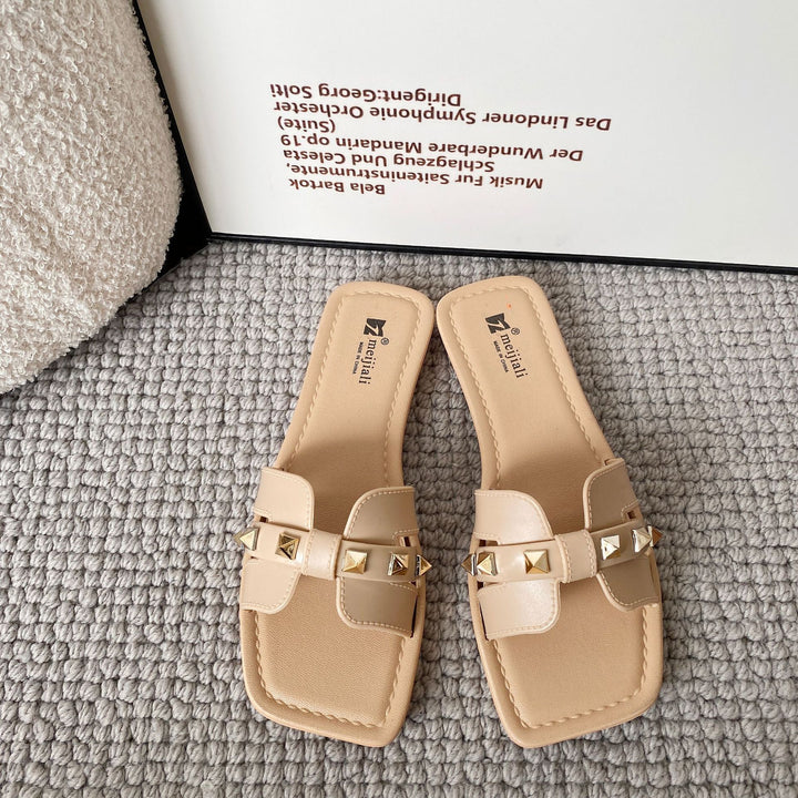 Dame designer hjemmesko med dekorative nitter Stilla
