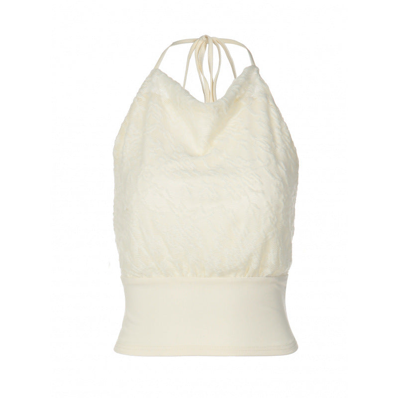 Damer Elegant Spaghetti-strap top med blomster jacquard mønster og smal pasform Skovae