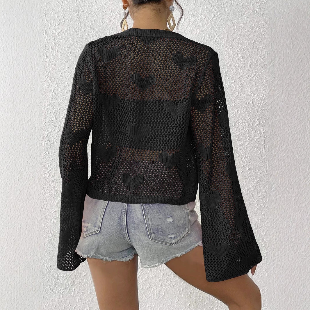 Dame Hækle Strand Cover-Up Cardigan Stilla