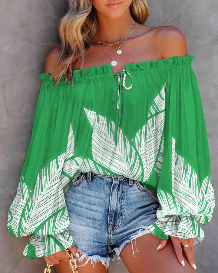 Dame Off-Shoulder Batik Bluse Stilla