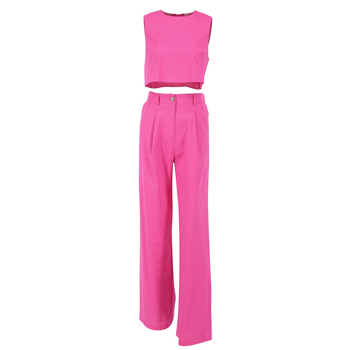Dame sæt bestående af crop top og brede bukser Stilla