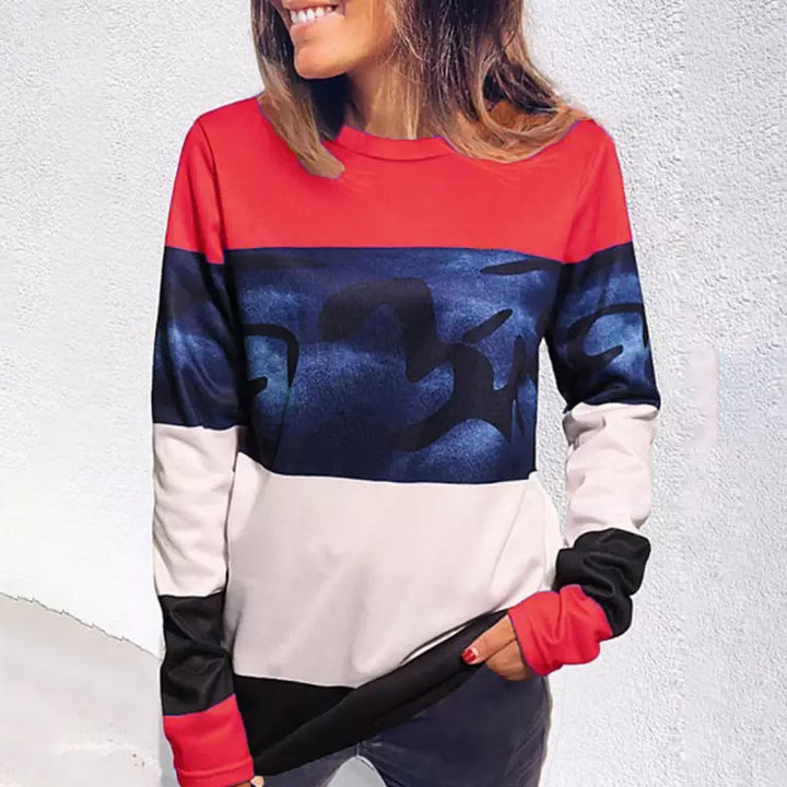 Stilla | Casual Print Rund Hals Langærmet Sweatshirt
