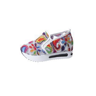 Dame Elastiske Slip-On Sneakers med farverigt mønster og skridsikker sål Stilla