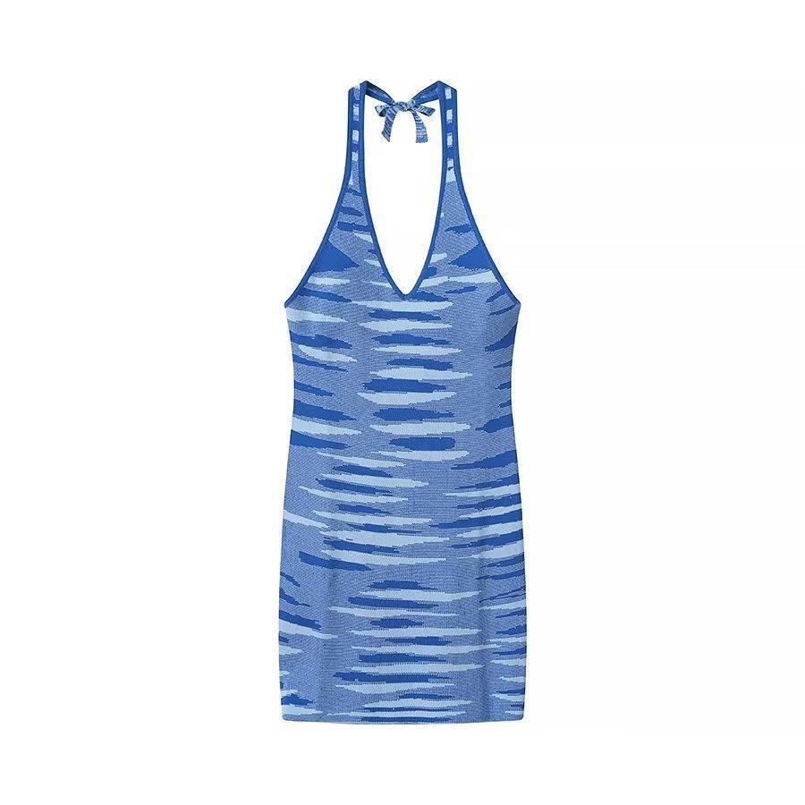 Dame Halter Neck Badedragtkjole med justerbar bånd Stilla
