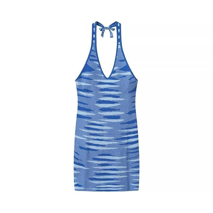 Dame Halter Neck Badedragtkjole med justerbar bånd Stilla