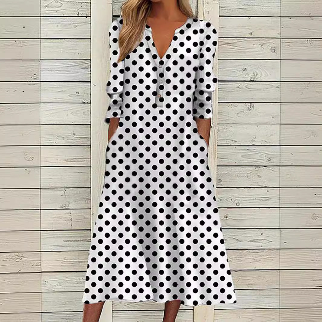 Dame Midikjole med elegant mønster Stilla
