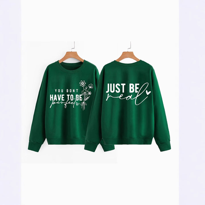 Kvinders afslappede sweater med inspirerende budskaber Stilla