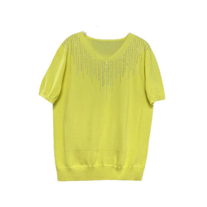 Damer Dekoreret V-Udskæring Sweater Stilla
