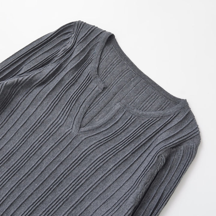 Femme Ribbede Langærmet Pullover Stilla