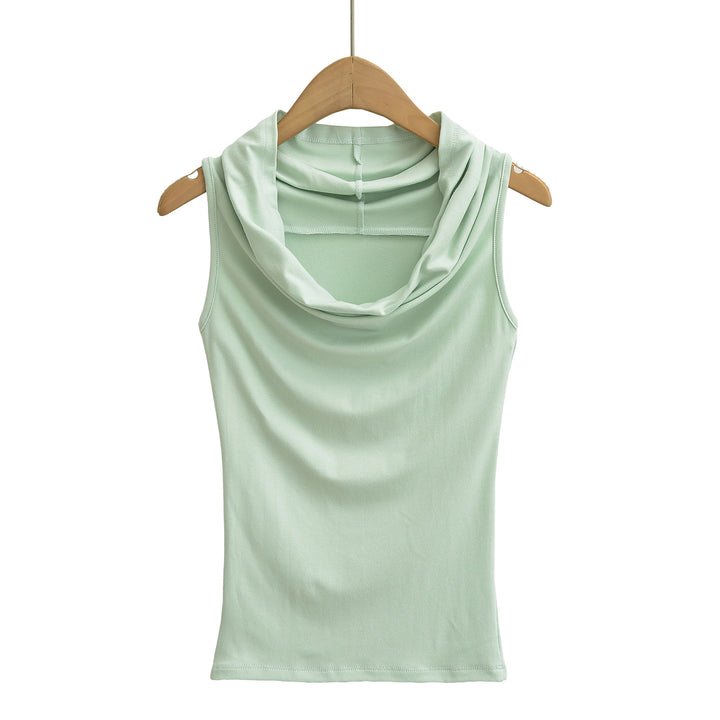 Dame ærmeløs Cowl-top i blødt, elastisk materiale Stilla