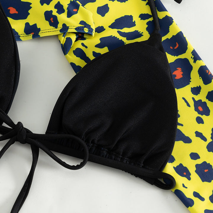 Dame bikini-sæt med langærmet top og lavt trusser Stilla