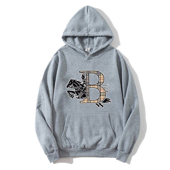 Dame hoodie med et stilfuldt hestemotiv og luksuriøs skrifttype Skovae
